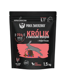 PAKA ZWIERZAKA Nyúl erdei gyümölcsökkel L 1,5 kg száraz táp nagy kutyák számára