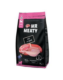 MR MEATY Puppies Veal with Quail XS 9 kg borjúhús fürjtojással, száraz táp kölyökkutyáknak
