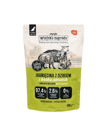 WIEJSKA ZAGRODA Duo Bárányhús vaddisznóval nedves eledel kutyáknak 500g