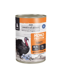 COUNTRY OF ANIMALS Puppies Monoprotein Turkey 400g puly, nedves táplálék kölyökkutyák számára