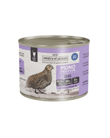 COUNTRY OF ANIMALS Cat Monoprotein Quail 200g fürj, nedves macskaeledel