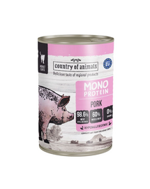 COUNTRY OF ANIMALS Cat Monoprotein Pork 400g sertéshús, nedves macskaeledel