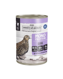 COUNTRY OF ANIMALS Cat Monoprotein Quail 400g fürj, nedves macskaeledel