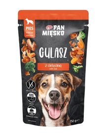 PAN MIĘSKO Gulyás pulykával és borjúhússal, nedves eledel kutyáknak 150g