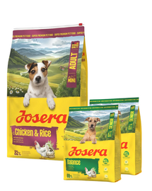 JOSERA Mini Adult Chicken and Rice 10kg bezglutenowa karma dla psów małych ras + 2x900g karmy GRATIS