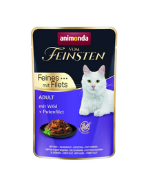 ANIMONDA Vom Feinsten Fines mit Filets Adult Vadhús és pulykafilé 85g nedves macskaeledel