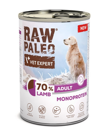 RAW PALEO Monoprotein Lamb Adult 400g bárányhús, nedves kutyaeledel