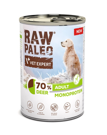 RAW PALEO Monoprotein Deer Adult 400g szarvas húsos, nedves kutyaeledel