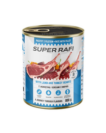 RAFI Super z jagnięciną i sercami z indyka 800g pasztet dla psów