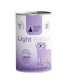 PAKA ZWIERZAKA PEPE Vet Light Rabbit 400 g nedves táplálék kutyáknak a túlsúly csökkentésének támogatására