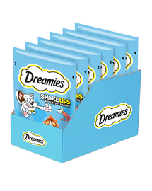DREAMIES Shake Ups Multivitamins Ropogós jutalom a macskáknak Tengeri gyümölcsök ízével 6 x 55 g