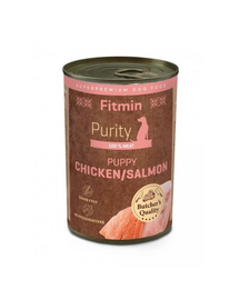 FITMIN Purity Puppy Chicken with Salmon 400 g csirke lazaccal, nedves táplálék kölyökkutyák számára