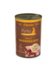 FITMIN Purity Adult Chicken with Liver 400 g csirke májjal, nedves kutyaeledel
