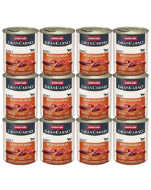 ANIMONDA GranCarno Wieprzowina z sercami drobiowymi dla psa 12x800 g