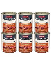 ANIMONDA GranCarno Wieprzowina z sercami drobiowymi dla psa 6x800 g