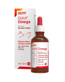 DOLFOS Dolvit Omega 50 ml omega zsírsav kutyák és macskák szőrhullásának csökkentésére