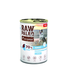 RAW PALEO Monoprotein Light Cod Adult 400g tőkehal, kutyáknak készült nedves táplálék