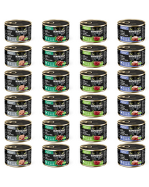 SUPER RAFI Cat Mix 4 Íz 24x185g nedves macskaeledel