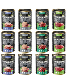 SUPER RAFI Cat Mix 4 Ízek 12x400g nedves macskaeledel