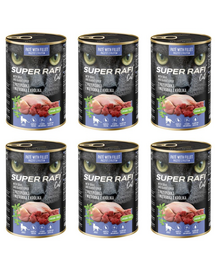 SUPER RAFI Cat fürjével és nyúlmájjal 6x400g nedves macskaeledel