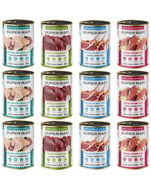 SUPER RAFI Mix 4 Ízek 12x400 g nedves kutyaeledel