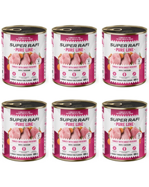 SUPER RAFI Pure Line pulyka édesburgonyával 6x800g nedves táplálék kutyáknak