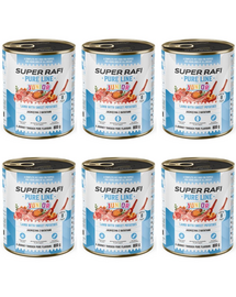 SUPER RAFI Pure Line Junior jagnięcina z batatami 6x800g mokra karma dla szczeniąt i młodych psów