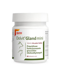 DOLFOS Dolvit Gland Mini 60 tabl. készítmény a végbélnyílás körüli mirigyek megfelelő működéséhez kutyák és macskák számára