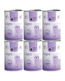 PAKA ZWIERZAKA PEPE Vet Light Rabbit 6x400 g nedves táplálék kutyáknak a túlsúly csökkentésének támogatására