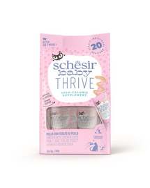 SCHESIR Baby Thrive Kurczak z wątróbką kurczaka w kremie 20x8 g Uzupełniająca karma dla kociąt