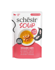 SCHESIR Soup Lazac sárgarépával 40 g kiegészítő leves macskák számára