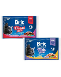 BRIT Ízek keveréke Cat Adult Meat and Fish Plate 8x100g