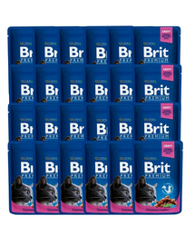 BRIT Premium Adult Mix ízek 48x100 g csirke és pulyka, tőkehal tasak macskák számára