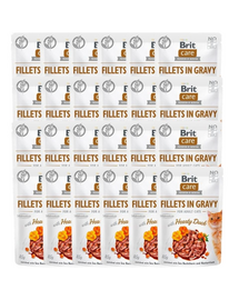 BRIT Care Fillets in Gravy Mix ízek 48 x 85 g kacsából és lazacból készült filé macskák számára