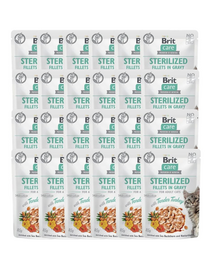 CARE Fillets in Gravy Pouch Sterilized Tender Turkey 24x85g z indykiem dla kotów sterylizowanych