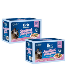 BRIT Premium by Nature Cat Delicate Fillets in Gravy Family Plate Sterilised 24x85g nedves táplálék sterilizált felnőtt macskák számára