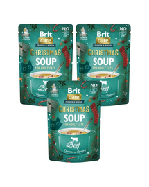 BRIT Care Cat Christmas Soup Beef 3x75g marhahúsos zöldségleves macskáknak