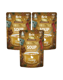 BRIT Care Cat Christmas Soup Turkey 3x75g pulykás zöldségleves macskáknak