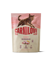 CARNILOVE True Fresh Cat Turkey Sterilised 400 g pulyka, ivartalanított macskák számára