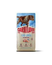 CARNILOVE True Fresh Dog Fish and Turkey Adult 12 kg száraz táp friss hal és pulyka felnőtt kutyák számára