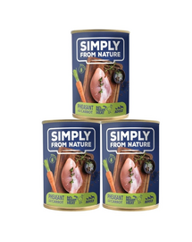 SIMPLY FROM NATURE Mokra karma dla psa Bażant z marchewką 3 x 400 g