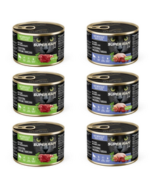 SUPER RAFI Cat Mix 2 ízben 6x185g nedves macskaeledel