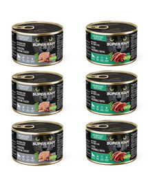 SUPER RAFI Cat Mix 2 íz 6x185g nedves táplálék ivartalanított macskák számára