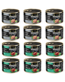SUPER RAFI Cat Mix 2 íz 12x185g nedves táplálék ivartalanított macskák számára