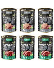 SUPER RAFI Cat Mix 2 Íz 6x400g nedves táplálék ivartalanított macskák számára
