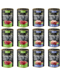 SUPER RAFI Cat Mix 2 íz 12x400g nedves macskaeledel