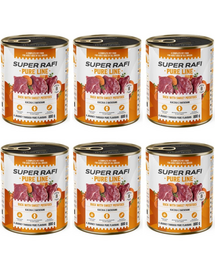 SUPER RAFI Pure Line kacsával édesburgonyával 6x800g nedves kutyatáp