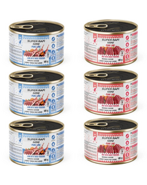 SUPER RAFI Mini Pure Line mix 2 smaków z batatami 6x185g mokra karma dla psów małych ras
