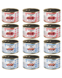 SUPER RAFI Mini Pure Line mix 2 íz édesburgonyával 12x185g nedves táplálék kisméretű kutyáknak