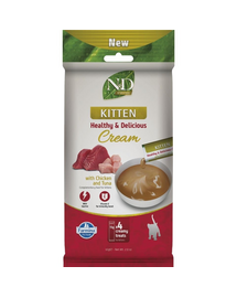 FARMINA N&D Prime Cat Creamy Chicken and Tuna Kitten 60 g csirkével és tonhallal, krémes finomság kölyköknek